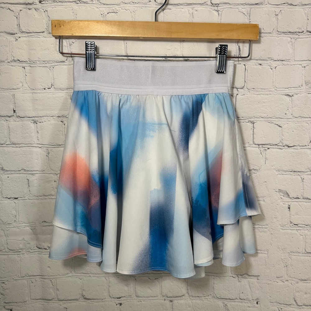 Lululemon Court Rival High-Rise Skirt Size 2 Blue White‎ Abstract Print Skort